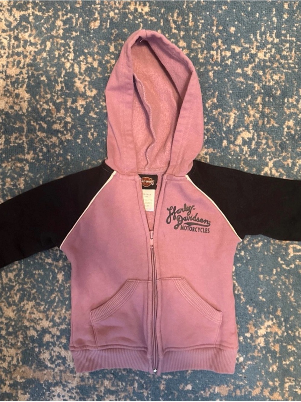 Harley-Davidson Pink and Black Girls' Zip Hoodie